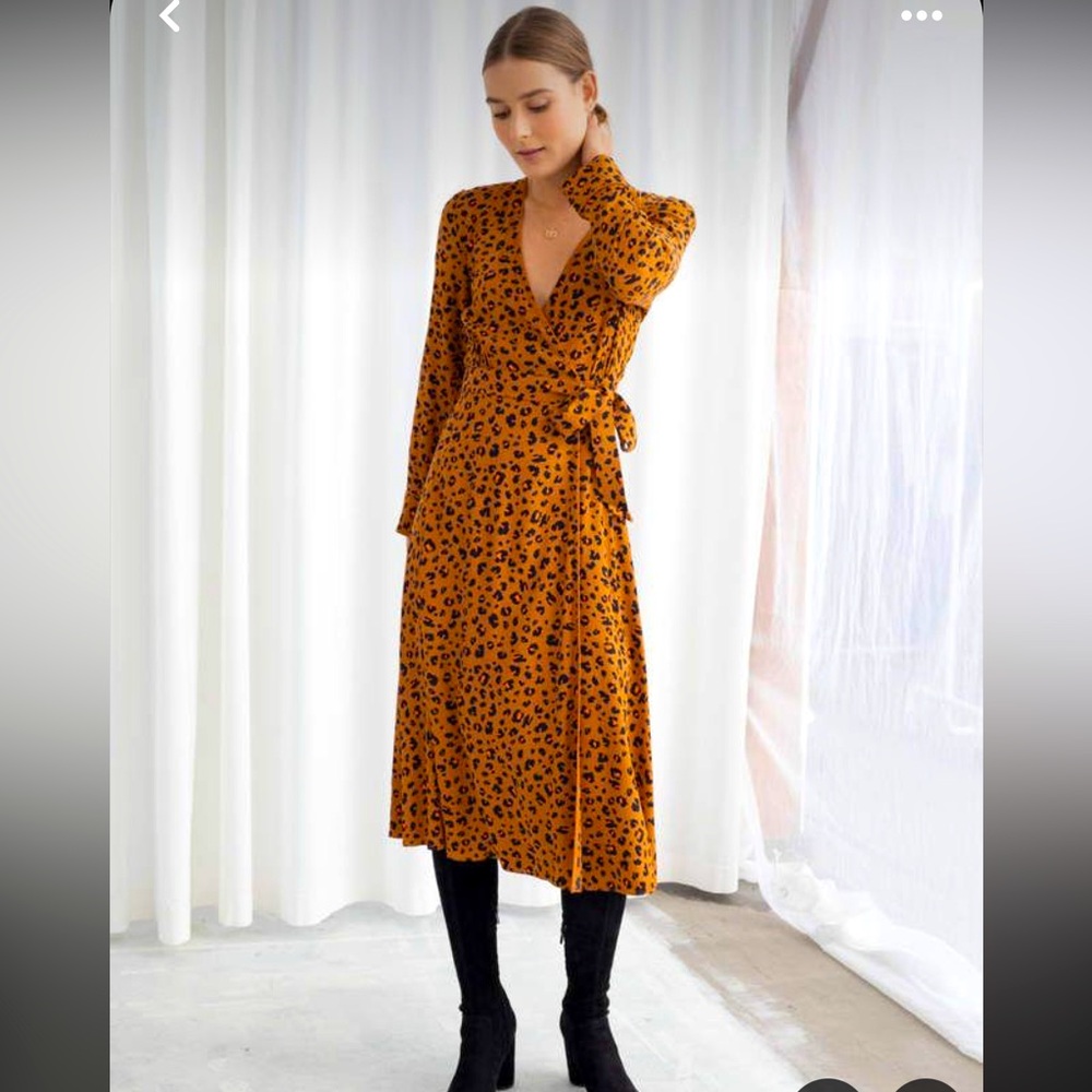 & Other Stories Leopard Print Wrap Dress, size 6